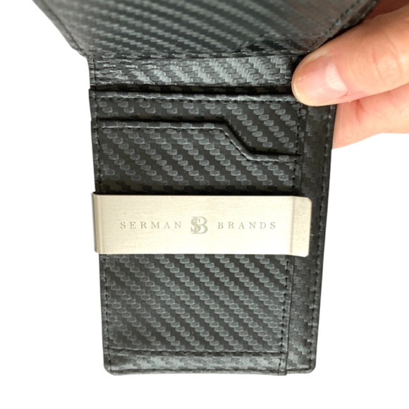 wallet SERMAN BRANDS travel security black bifold - Picture 4 of 12